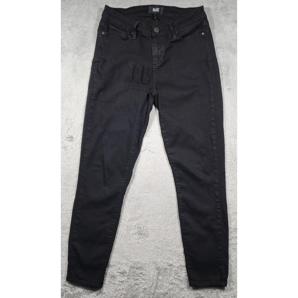 Paige Verdugo Ankle‎ Jeans Womens 28 Black Dark Wash Slim Skinny Stretch Denim